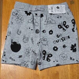 Okie Dokie Gray Printed Kids Shorts